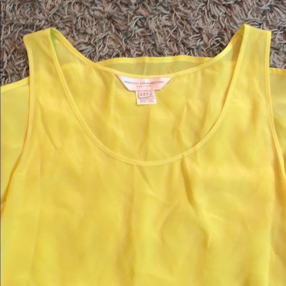French Connection silk yellow tank